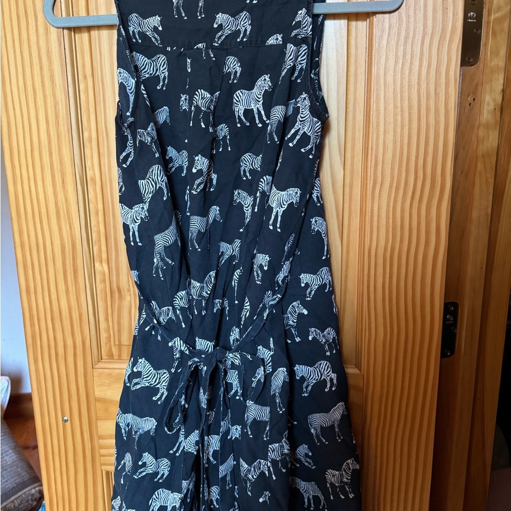 {ANTHRO} Porridge Zebra High-Low Sleeveless Dress